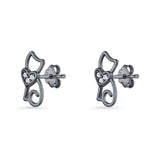 Heart Cat Stud Earring