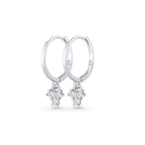 Trio CZ Dangle Drop Hoop Earring