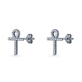 Ankh Cross Stud Earrings