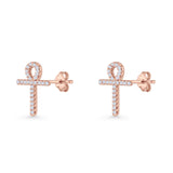 Ankh Cross Stud Earrings
