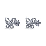 Butterfly CZ Stud Earrings