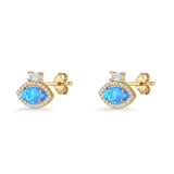 Evil Eye CZ Stud Earrings