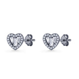 Heart CZ Stud Earrings