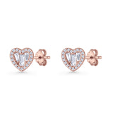 Heart CZ Stud Earrings