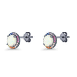 Round CZ Stud Earrings