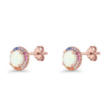 Round CZ Stud Earrings
