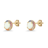 Round CZ Stud Earrings