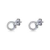 Open Circle Stud Earrings