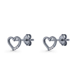 Open Heart CZ Stud Earrings