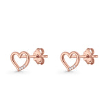 Open Heart CZ Stud Earrings