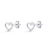 Open Heart CZ Stud Earrings