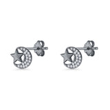 Moon & Star Stud Earrings