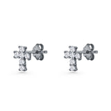 Solitaire Cross Stud Earrings