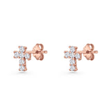 Solitaire Cross Stud Earrings
