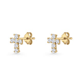 Solitaire Cross Stud Earrings