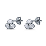 Three Stone Cartilage Stud Earrings