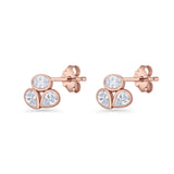 Three Stone Cartilage Stud Earrings