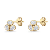 Three Stone Cartilage Stud Earrings