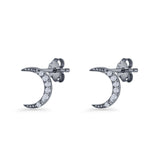 Crescent Moon Stud Earrings