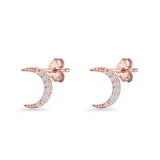 Crescent Moon Stud Earrings