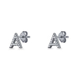 Initial A Stud Earrings
