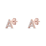 Initial A Stud Earrings