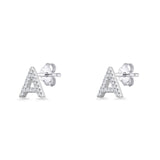 Initial A Stud Earrings