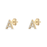 Initial A Stud Earrings