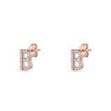 Initial B Stud Earrings