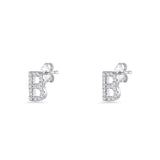 Initial B Stud Earrings