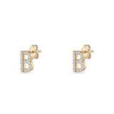 Initial B Stud Earrings