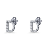 Initial D Stud Earrings