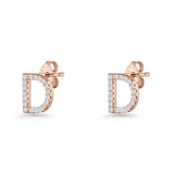 Initial D Stud Earrings