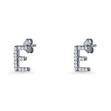 Initial E Stud Earrings
