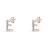 Initial E Stud Earrings