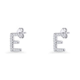 Initial E Stud Earrings