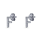 Initial F Stud Earrings