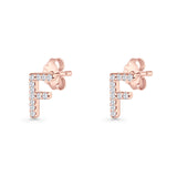 Initial F Stud Earrings