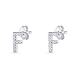 Initial F Stud Earrings