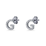 Initial G Stud Earrings