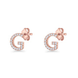 Initial G Stud Earrings