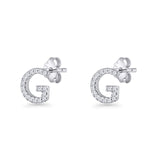 Initial G Stud Earrings