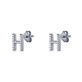 Initial H Stud Earrings
