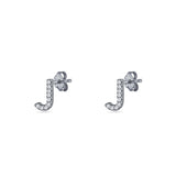 Initial J Stud Earrings