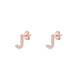 Initial J Stud Earrings