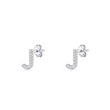 Initial J Stud Earrings