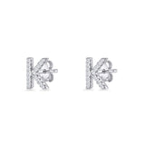 Initial K Stud Earrings