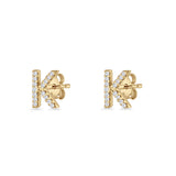 Initial K Stud Earrings
