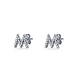 Initial M Stud Earrings