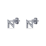Initial N Stud Earrings